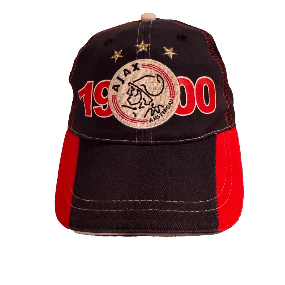 Ajax Amsterdam Soccer Fan Baseball Cap Hat Black Red White